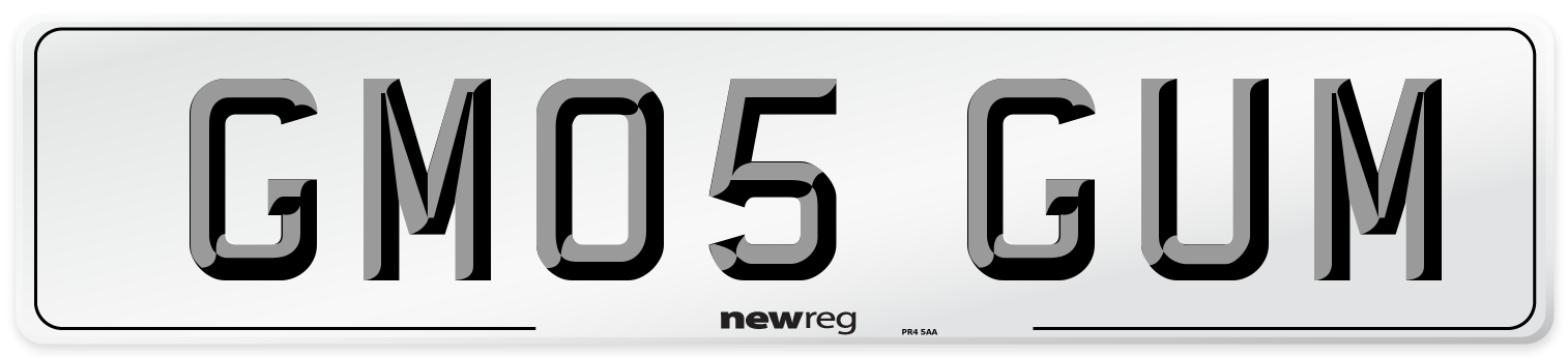 GM05 GUM Number Plate from New Reg